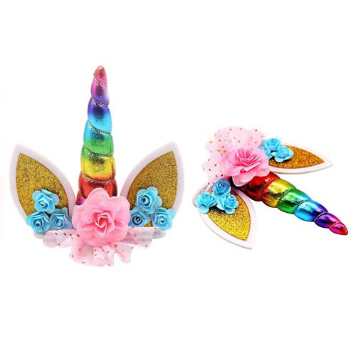 CAKE TOPPER UNICORNIO ARCOIRIS DECORACIÓN TARTAS - Imagen 4