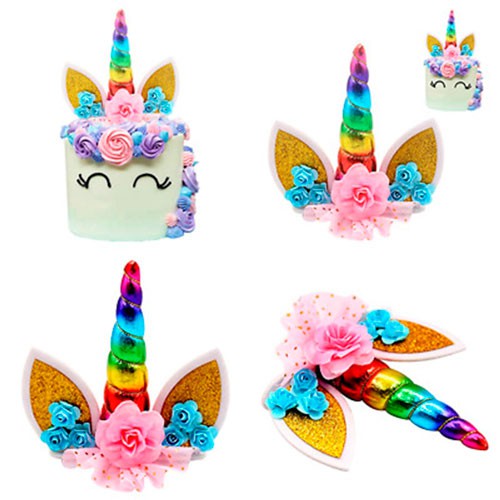 CAKE TOPPER UNICORNIO ARCOIRIS DECORACIÓN TARTAS - Imagen 5