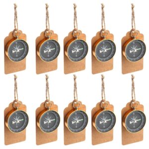 LOTE 10 BRÚJULAS VINTAGE + TARJETA KRAFT