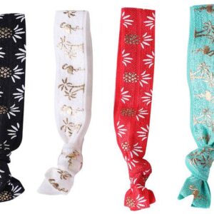 LOTE 100 PULSERAS ELÁSTICA PIÑA-FLAMENCO TROPICAL